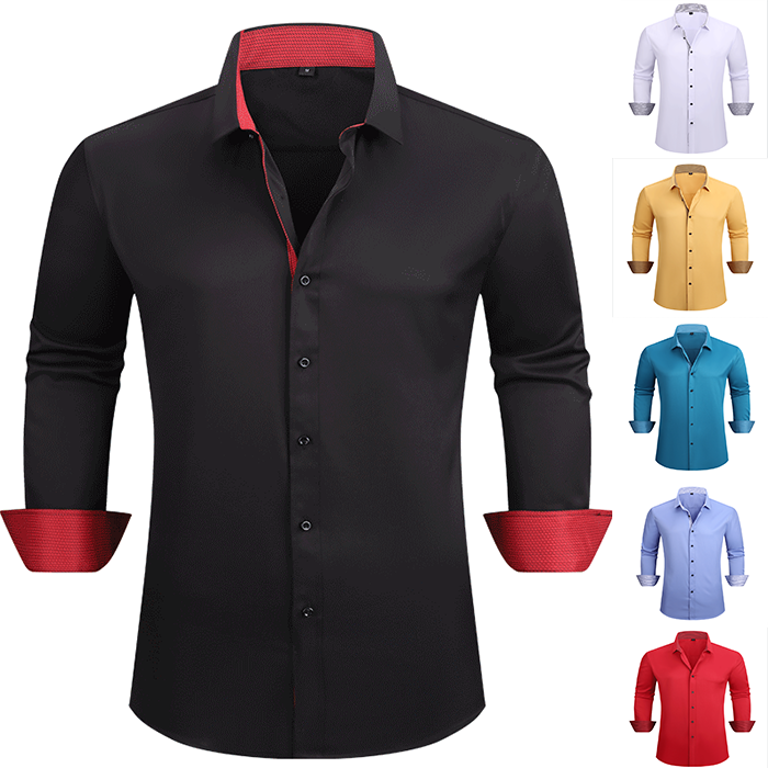 Men's Casual Business Long Sleeve Shirt