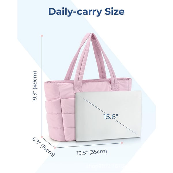 💜Limited Sale 50% OFF 👜Women's Waterproof Bubble Bag 20L Fluffy Tote Bag Quilted Laptop Shoulder Handbag