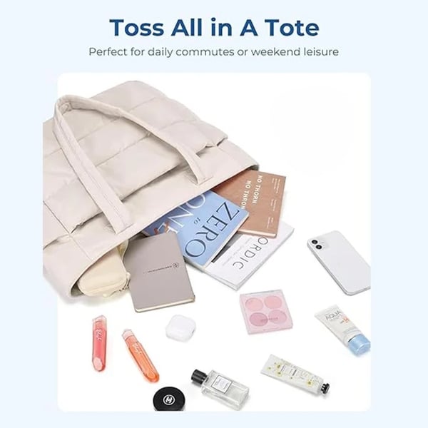 💜Limited Sale 50% OFF 👜Women's Waterproof Bubble Bag 20L Fluffy Tote Bag Quilted Laptop Shoulder Handbag