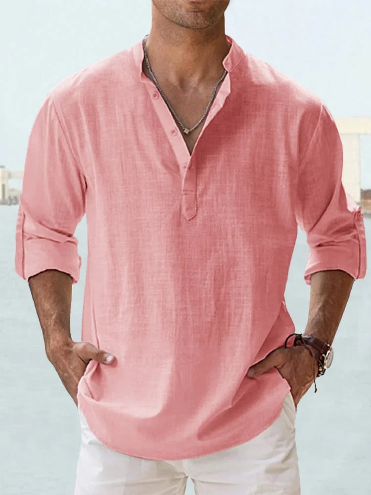 đ„Men's Cotton Linen Casual Long Sleeve Shirt