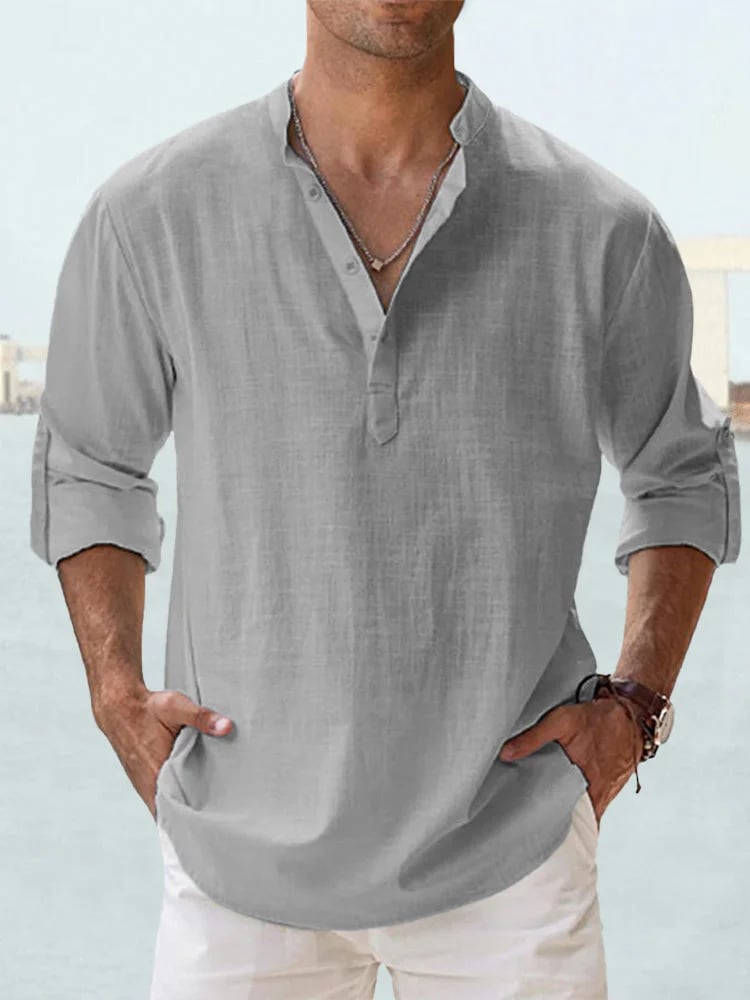 đ„Men's Cotton Linen Casual Long Sleeve Shirt