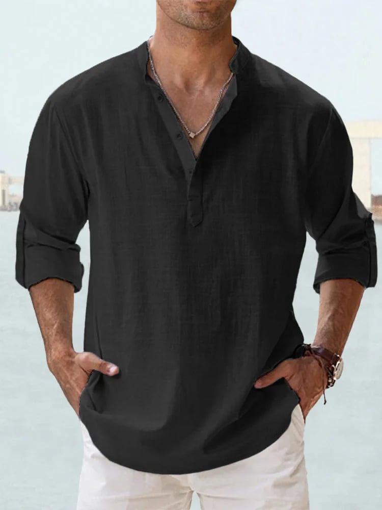 đ„Men's Cotton Linen Casual Long Sleeve Shirt