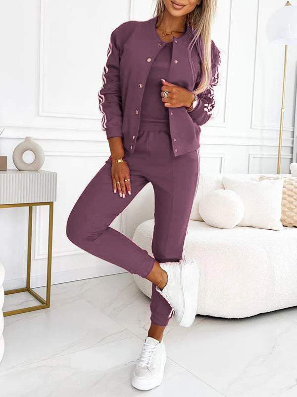 🔥Hot Sale 49% Off🔥👚Women's three-piece baseball jacket and pants set