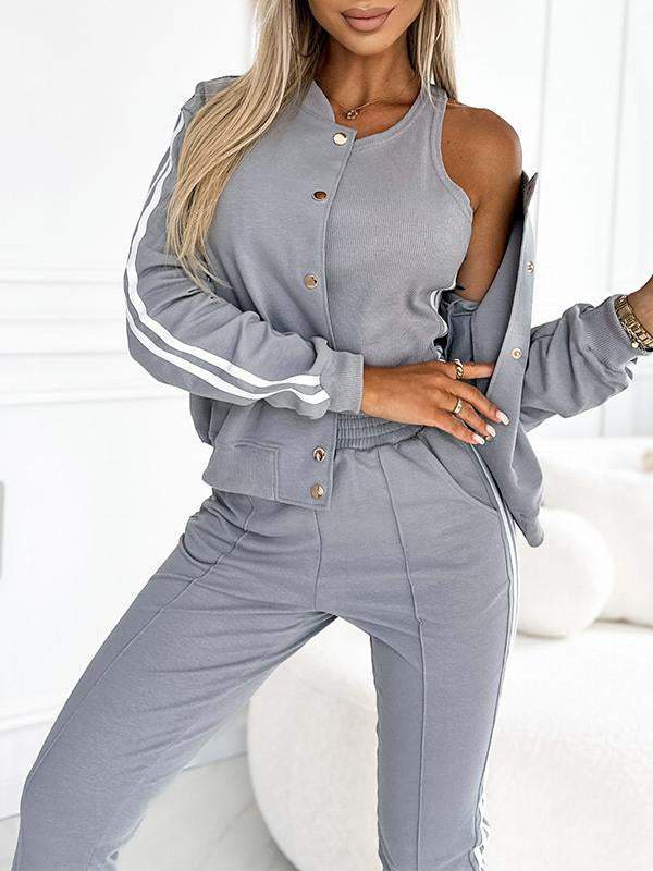 🔥Hot Sale 49% Off🔥👚Women's three-piece baseball jacket and pants set