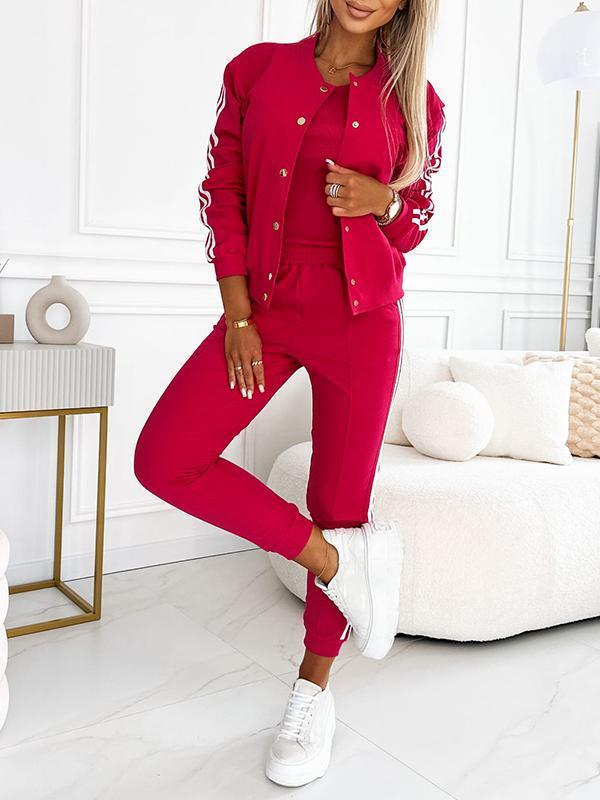 🔥Hot Sale 49% Off🔥👚Women's three-piece baseball jacket and pants set
