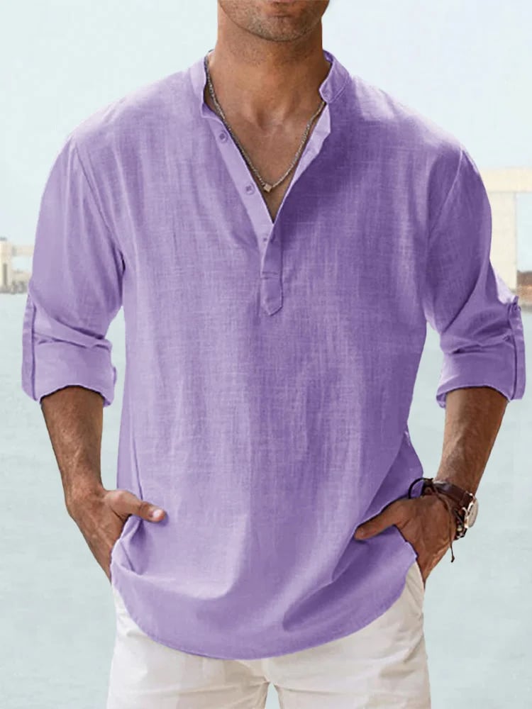 đ„Men's Cotton Linen Casual Long Sleeve Shirt