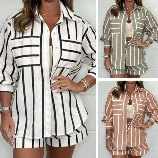 Women's Summer Casual Stripe 2-Piece Set