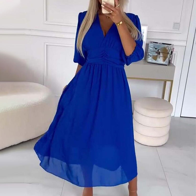 ๐2025 HOT SALE 64% off๐ Women's V-neck Lightweight Chiffon Dress