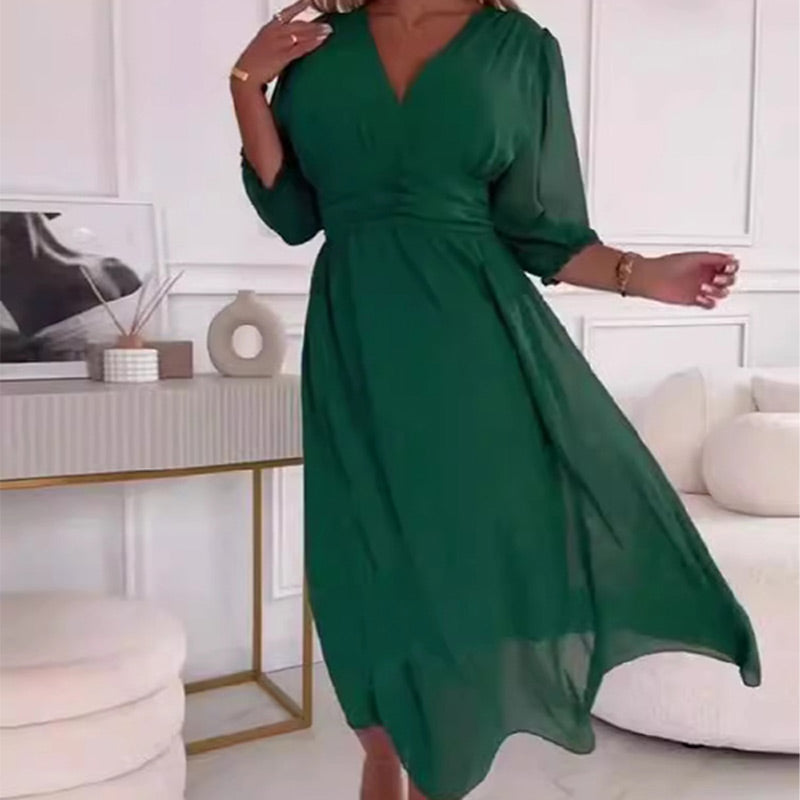 ๐2025 HOT SALE 64% off๐ Women's V-neck Lightweight Chiffon Dress