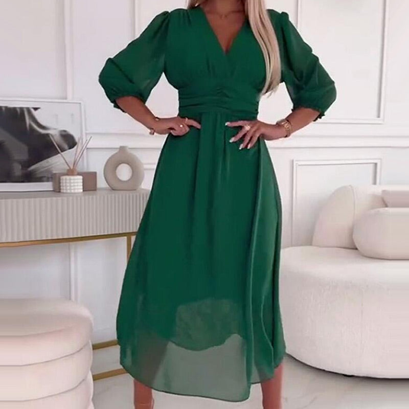 ๐2025 HOT SALE 64% off๐ Women's V-neck Lightweight Chiffon Dress