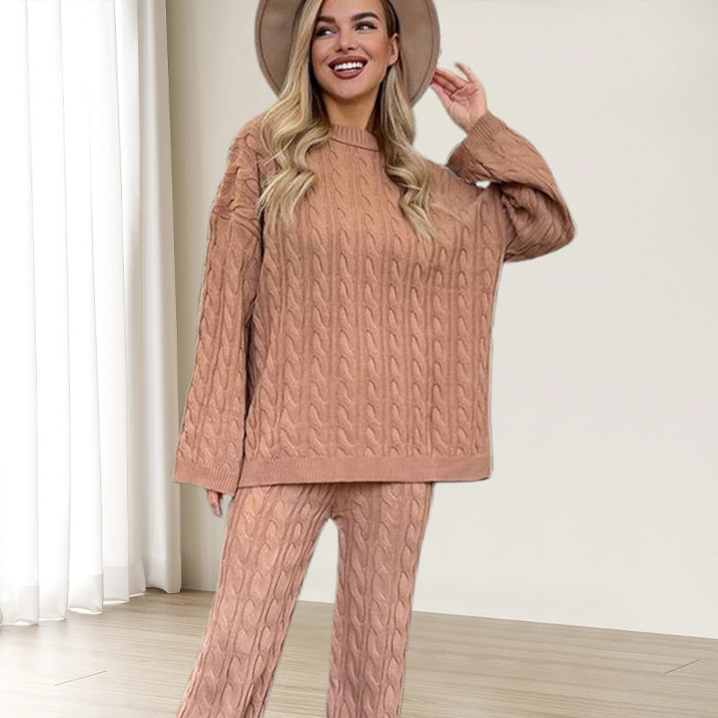 š
Christmas Pre-salešSolid Crew Neck Twist Textured Sweater Pants Set