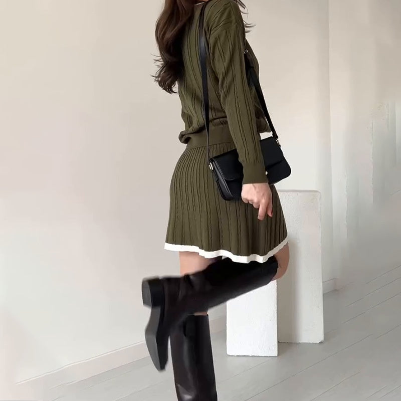 🎅Christmas Pre-sale🎁Women's Knitted Sweater & Short Skirt 2-Piece Set