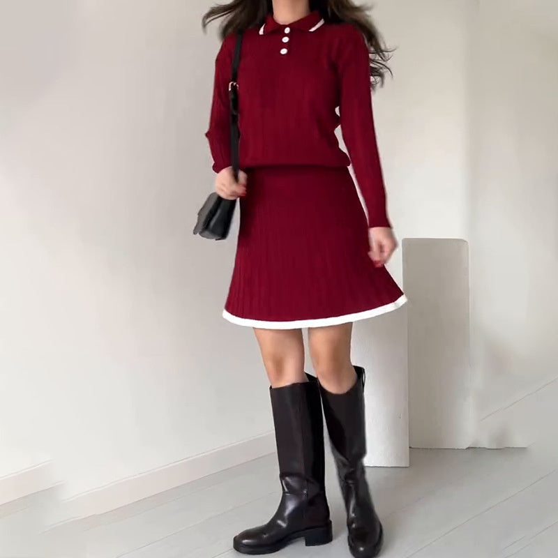 🎅Christmas Pre-sale🎁Women's Knitted Sweater & Short Skirt 2-Piece Set