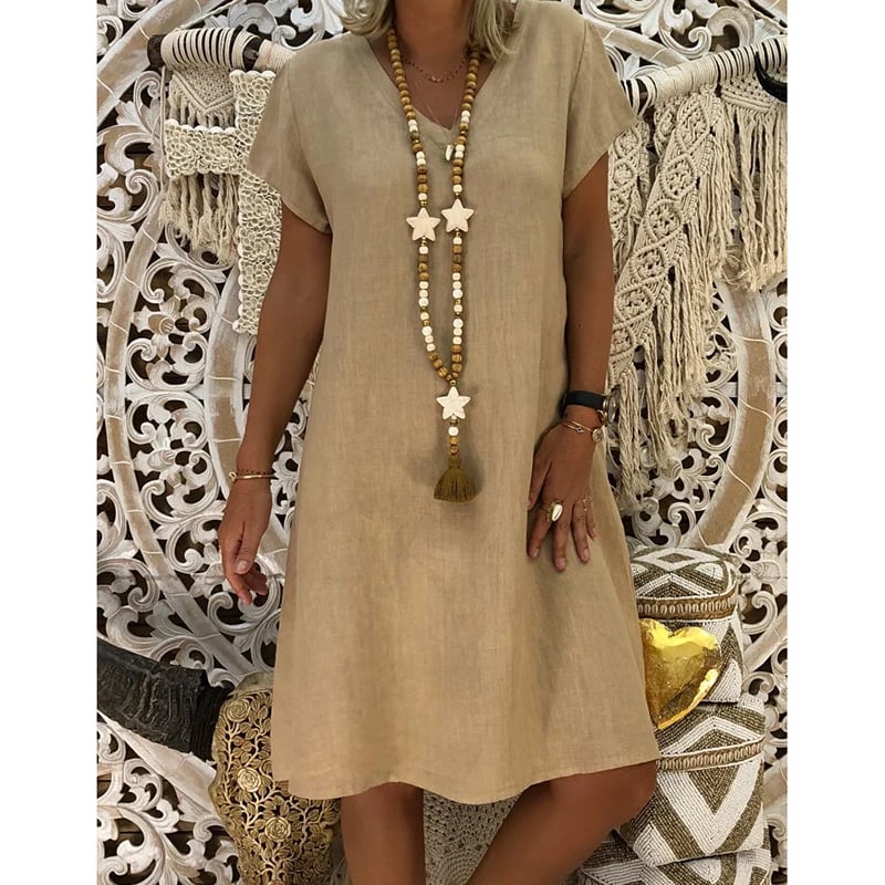š„Hot Sale 50% OFFš„Casual V Neck Midi Dress