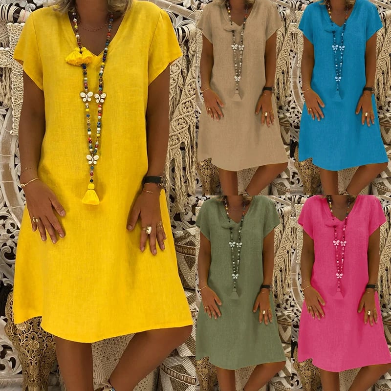 š„Hot Sale 50% OFFš„Casual V Neck Midi Dress
