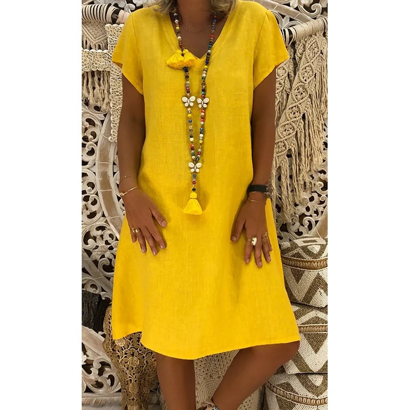 š„Hot Sale 50% OFFš„Casual V Neck Midi Dress
