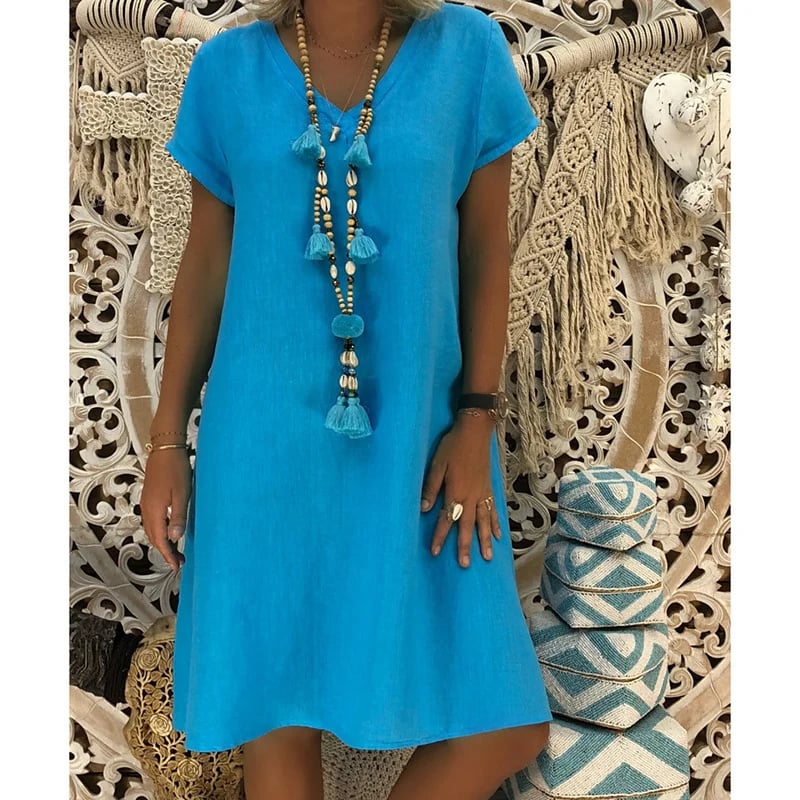 š„Hot Sale 50% OFFš„Casual V Neck Midi Dress