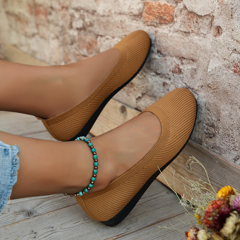 Round-Toe Flat Slip-On Women’s Shoes