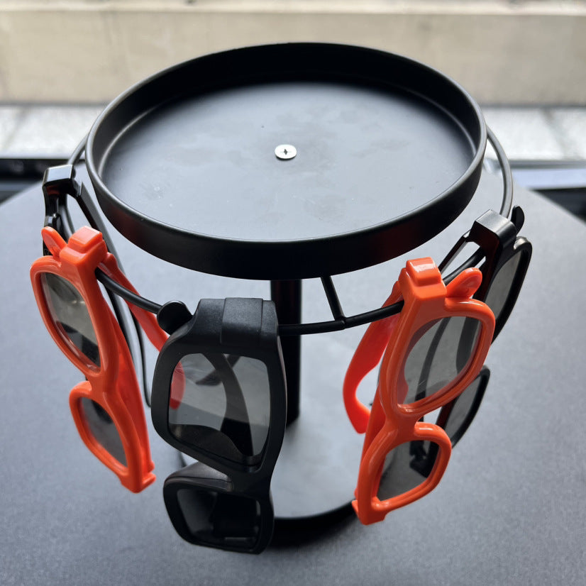 360° Rotating Sunglass Organizer with Tray for Desktop