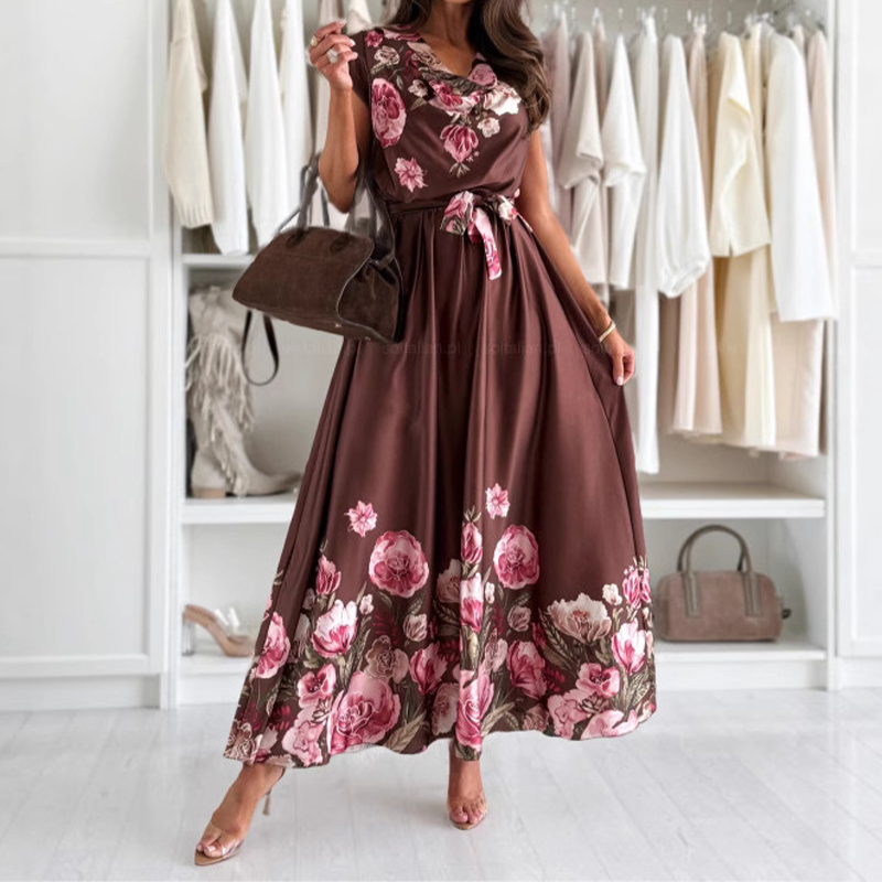 🌸Women's Elegant Printed V-Neck Dresses - Perfect for Every Occasion✨