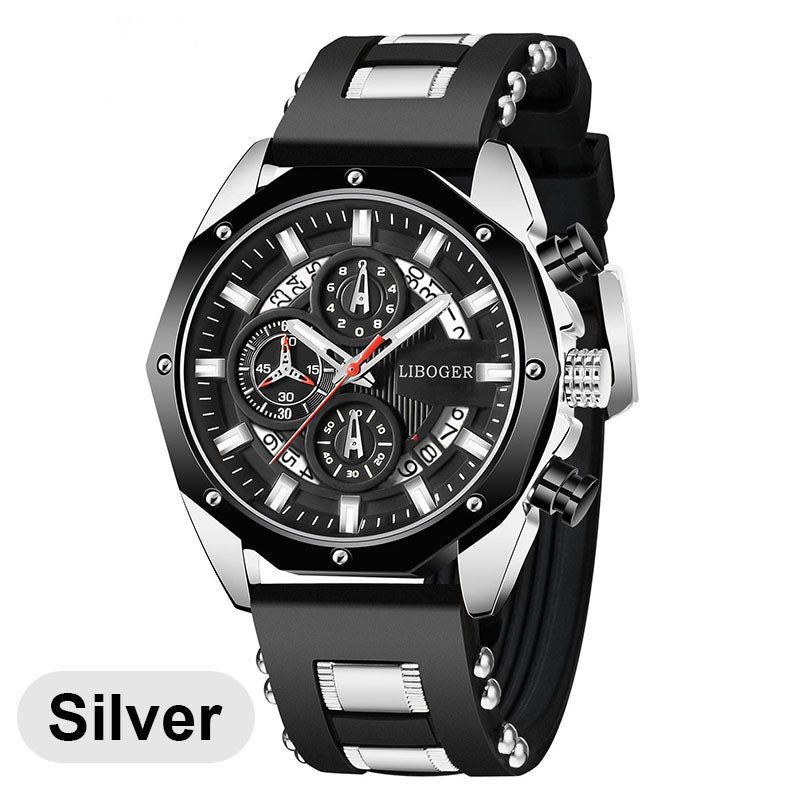 Large Dial Calendar Quartz Business Watch