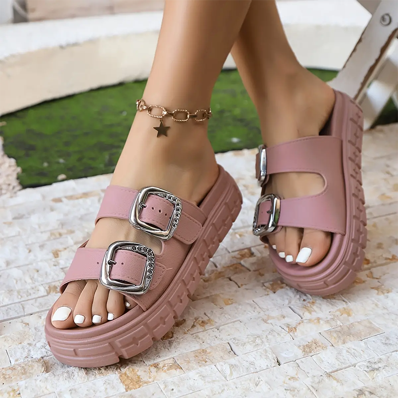 Open-Toe & Cut-out Slide Sandals