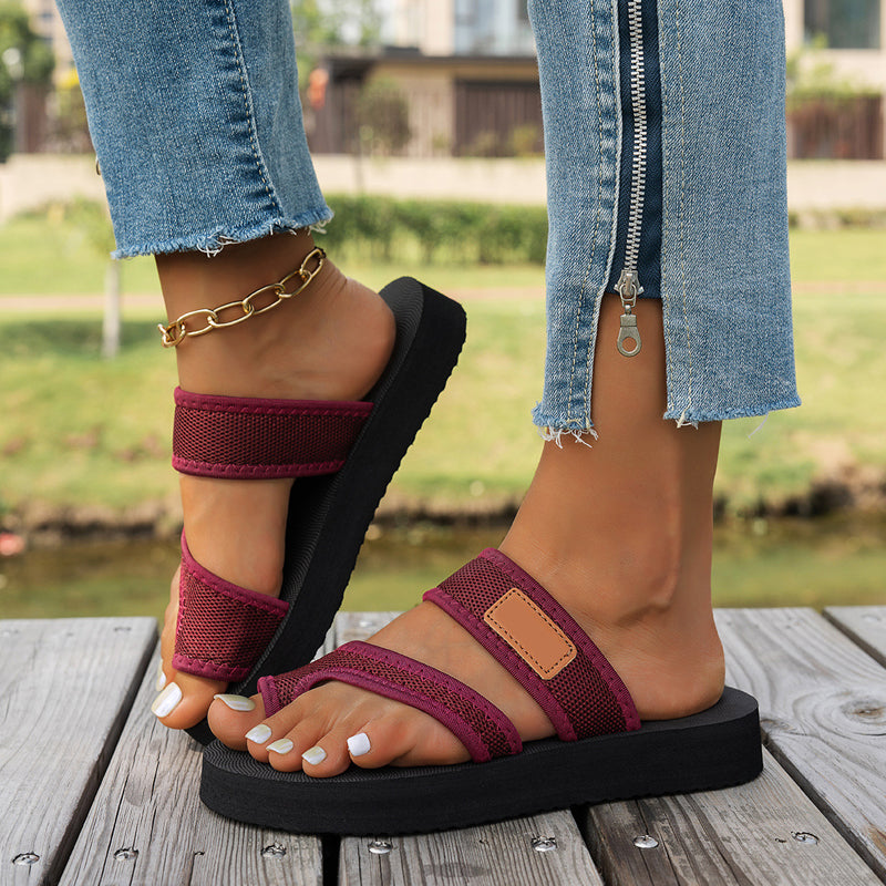 Women's Casual Flat Slip On Mesh Sandals