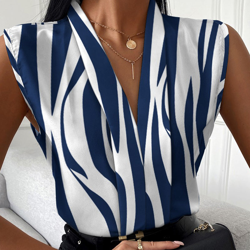 Women’s Trendy Print V-Neck Sleeveless Top