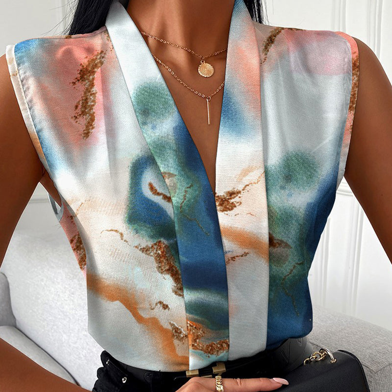 Women’s Trendy Print V-Neck Sleeveless Top
