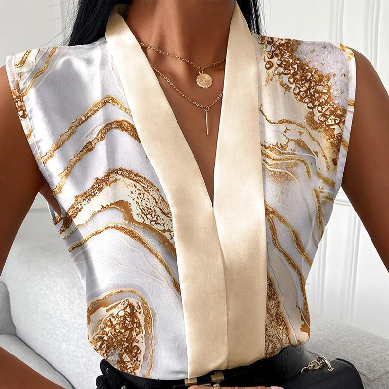 Women’s Trendy Print V-Neck Sleeveless Top