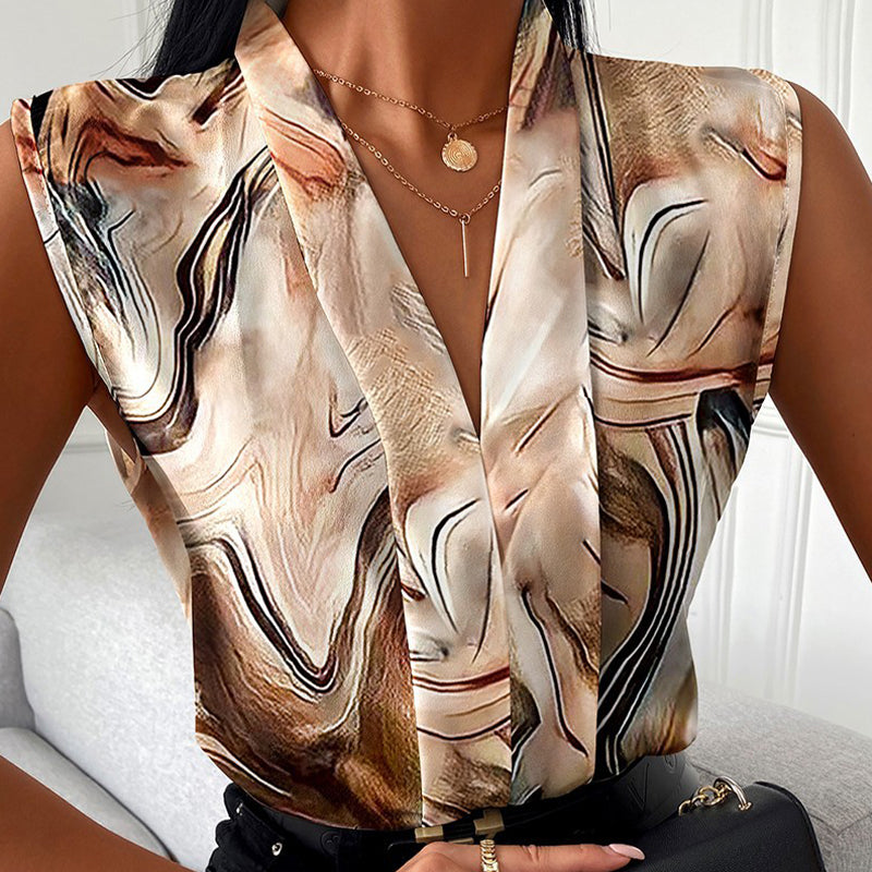 Women’s Trendy Print V-Neck Sleeveless Top