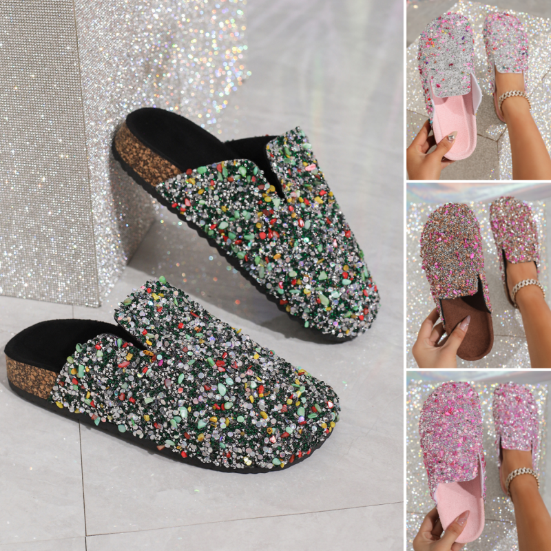 Women's Comfortable Casual Sequin Cork Slippers