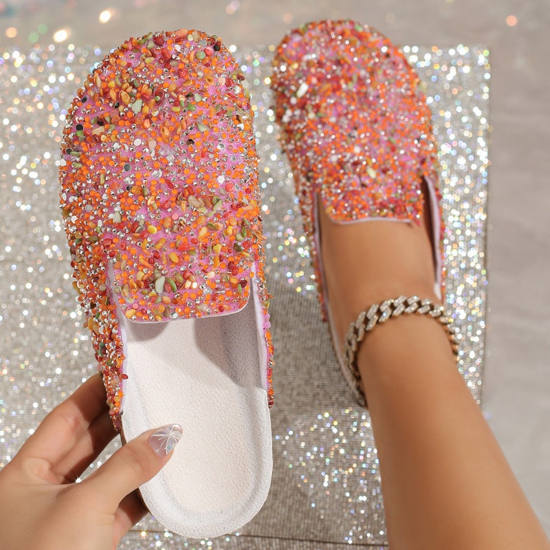 Women's Comfortable Casual Sequin Cork Slippers