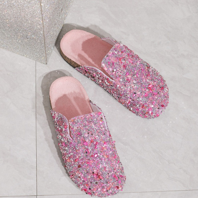 Women's Comfortable Casual Sequin Cork Slippers