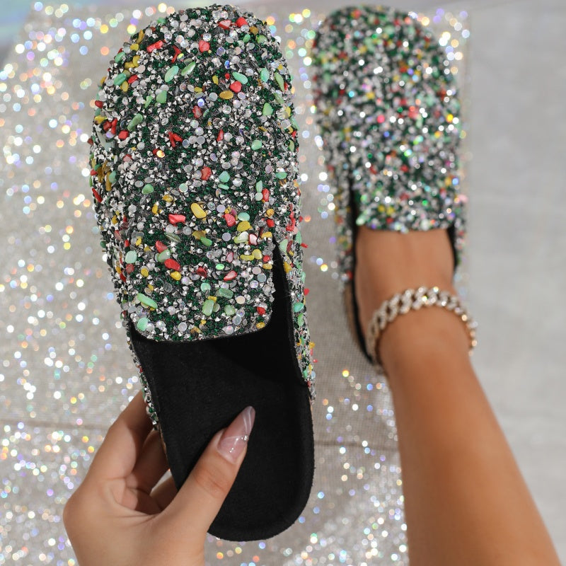Women's Comfortable Casual Sequin Cork Slippers