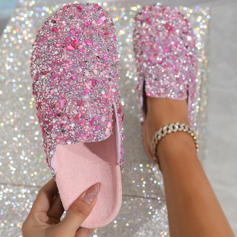 Women's Comfortable Casual Sequin Cork Slippers