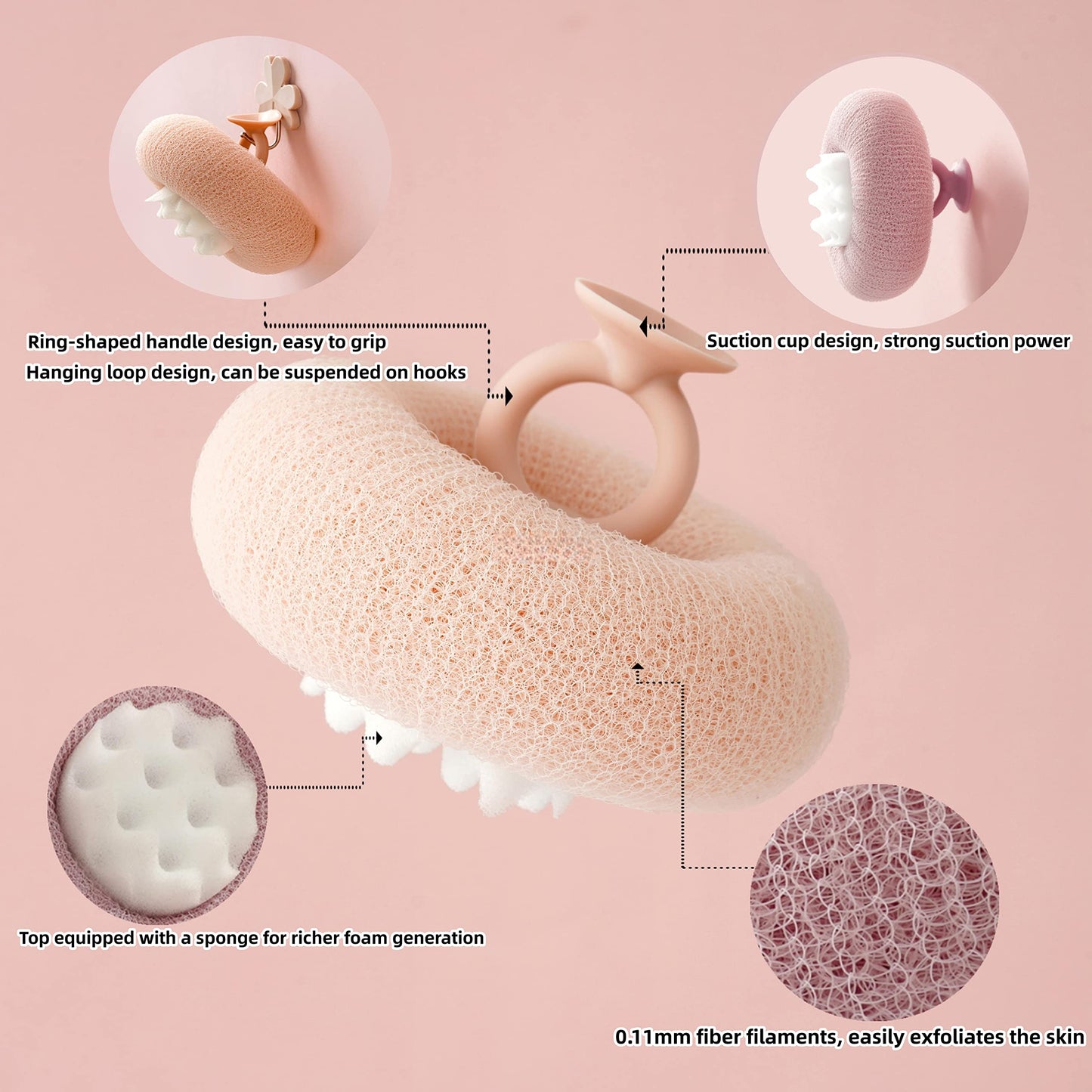 🌻🌻Super soft sunflower suction cup bath ball