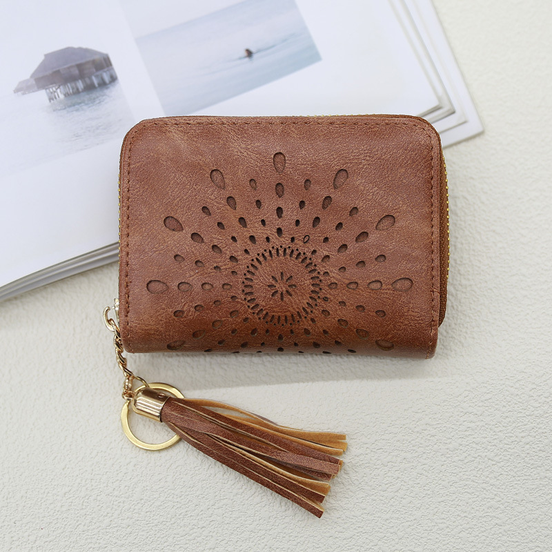 Women's Zipper Credit Card Wallet with Keychain