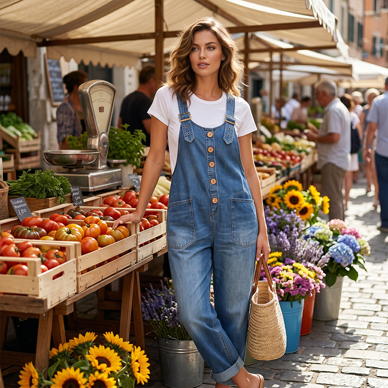 🔥New Arrivals & Special Offers-Women's Casual Baggy Denim Overalls with Pockets