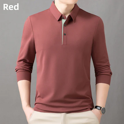 ✨New Arrival✨Men's Business Casual Lapel Long Sleeve T-Shirt