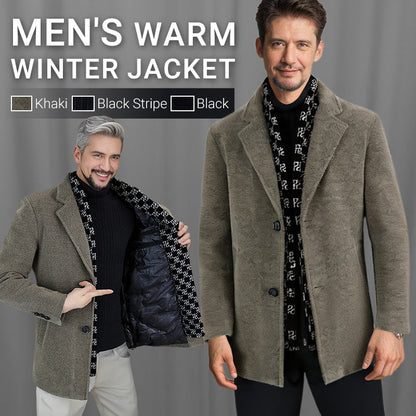FREE SHIPPING🎁Men’s Stylish Notched Lapel Winter Tweed Jacket with White Duck Down Lining