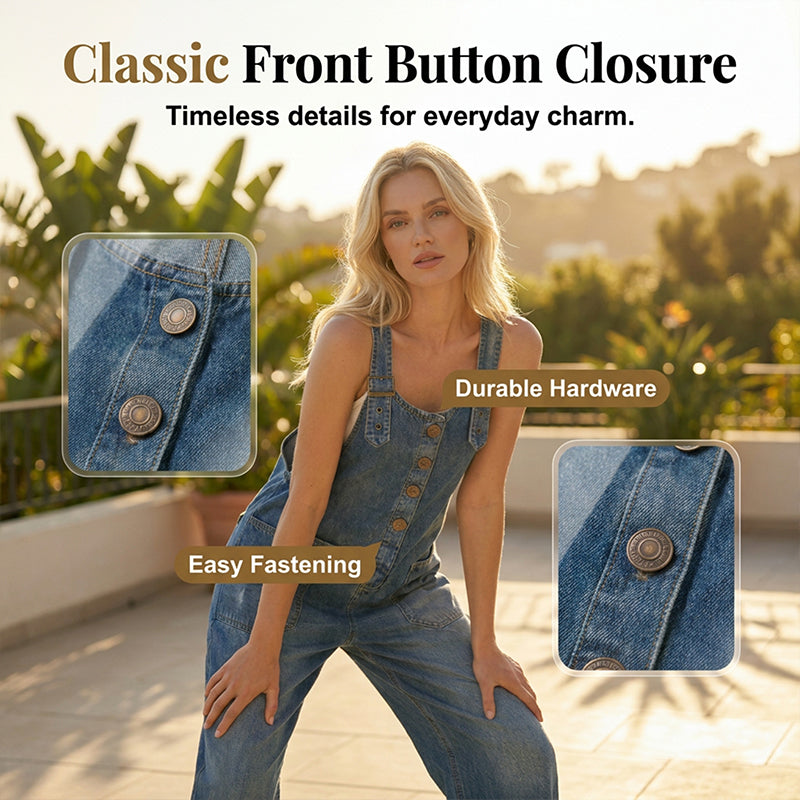 🔥New Arrivals & Special Offers-Women's Casual Baggy Denim Overalls with Pockets