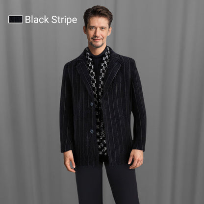 FREE SHIPPING🎁Men’s Stylish Notched Lapel Winter Tweed Jacket with White Duck Down Lining