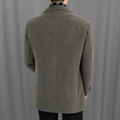 FREE SHIPPING🎁Men’s Stylish Notched Lapel Winter Tweed Jacket with White Duck Down Lining