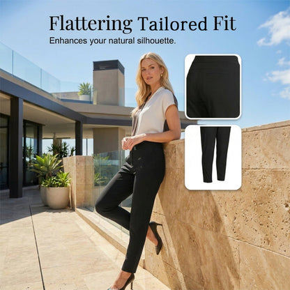 ⏳2026 Hot Sale 70% OFF🌞Women’s Fitted High-Waisted Zip-Pocket Trousers - 👖Lightweight, Breathable, Soft 26"/27" Ankle Pants with Zipper Pockets