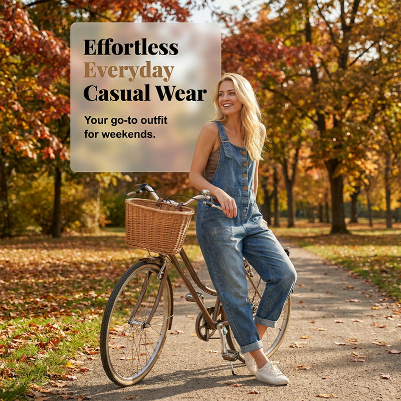 🔥New Arrivals & Special Offers-Women's Casual Baggy Denim Overalls with Pockets