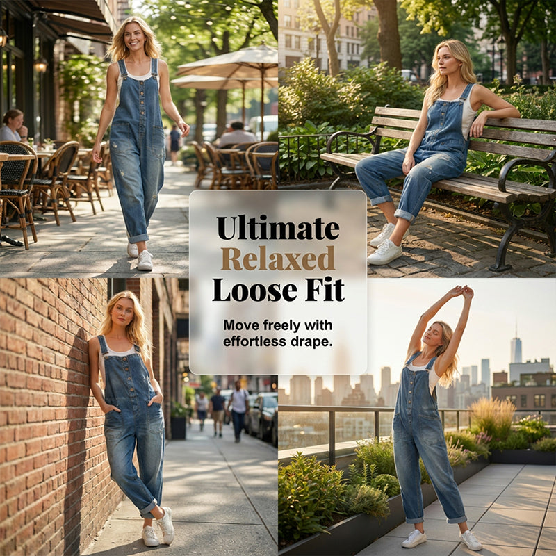 🔥New Arrivals & Special Offers-Women's Casual Baggy Denim Overalls with Pockets