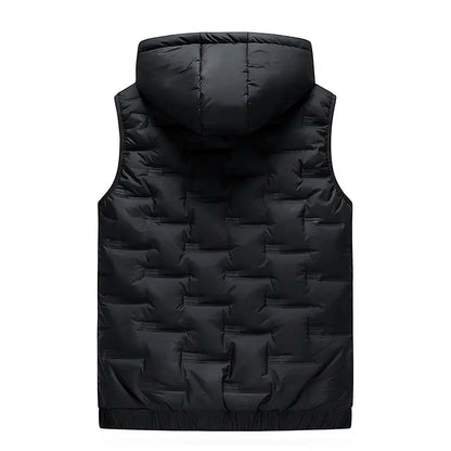 🍂 Easy Layering Comfort | Men's Hooded Front-Zip Insulated Vest