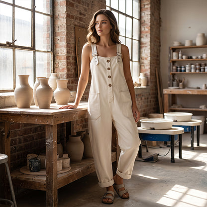 🔥New Arrivals & Special Offers-Women's Casual Baggy Denim Overalls with Pockets