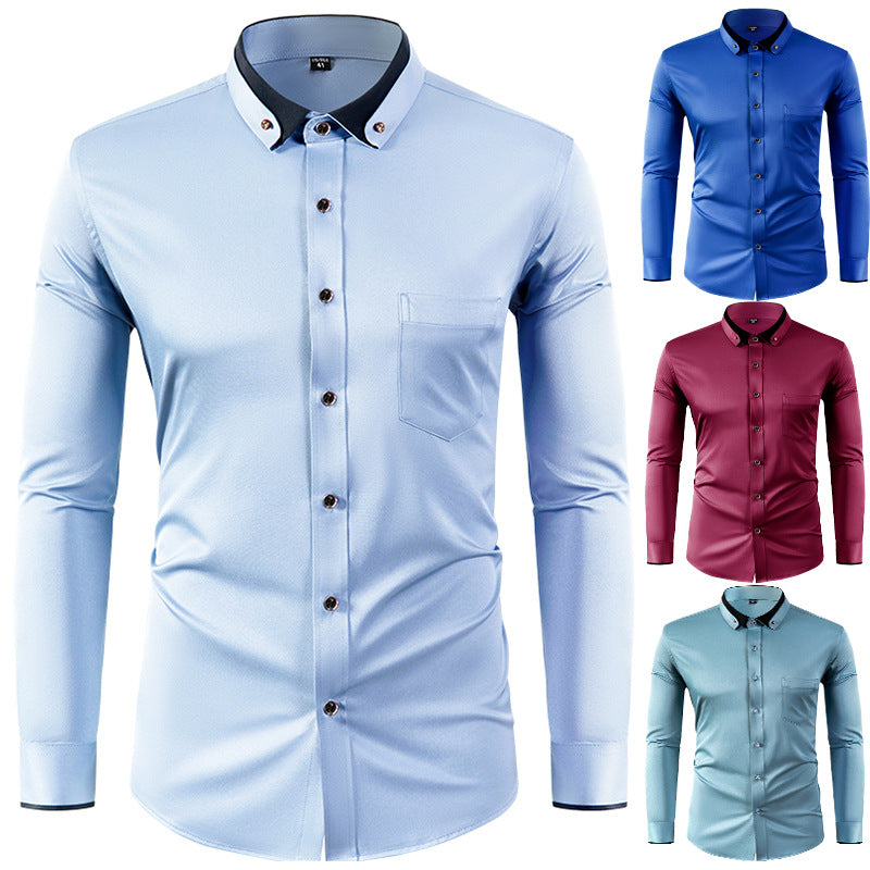 Men's Stretch Slim-Fit Long-Sleeve Shirt